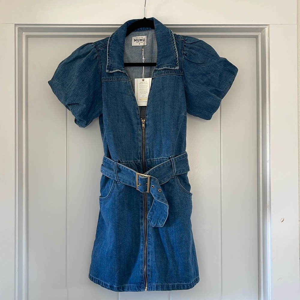 NWT DENIM MINI DRESS SHOW ME YOUR MUMU
